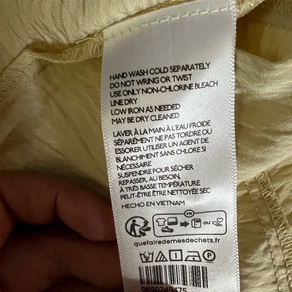 Anthropologie Tan Pleated Smocked Blouse - Picture 5 of 9